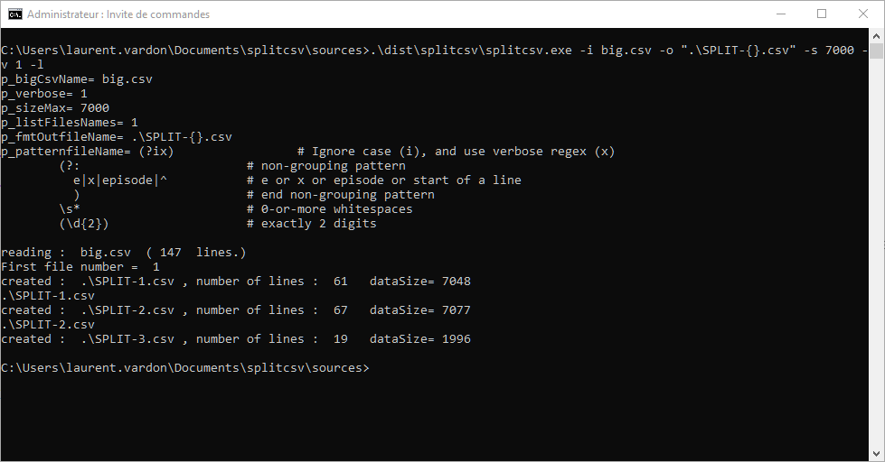 splitcsv